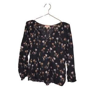 Loft outlet Giraffe & Palm Tree Button-Down Top - Size Small